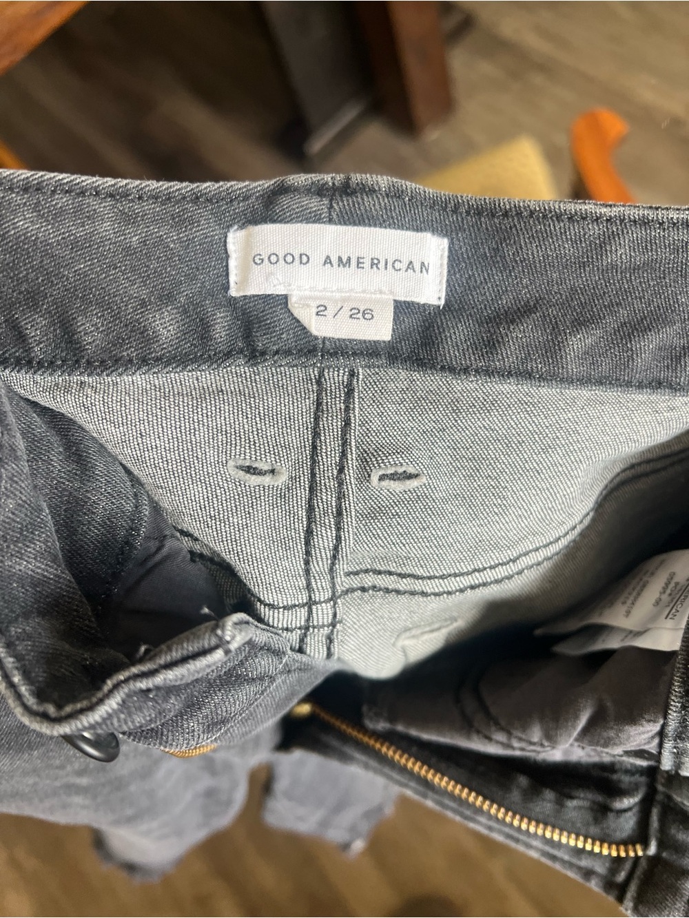 Good American Washed Gray High-Rise Denim Jeans